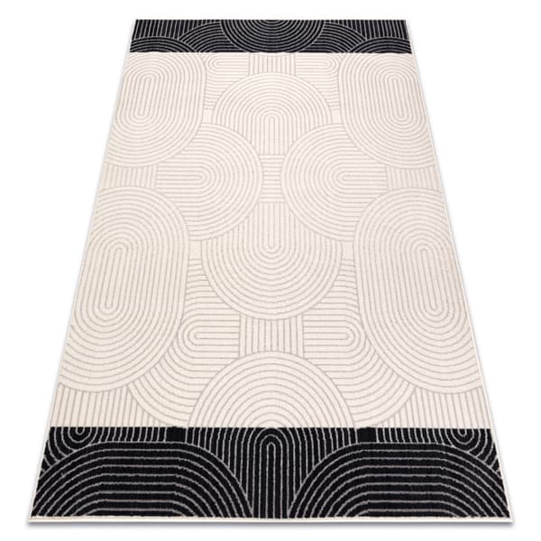 Gulvtæppe ANGEL 7901 / 52044 Geometrisk beige / sort, 160x230 cm