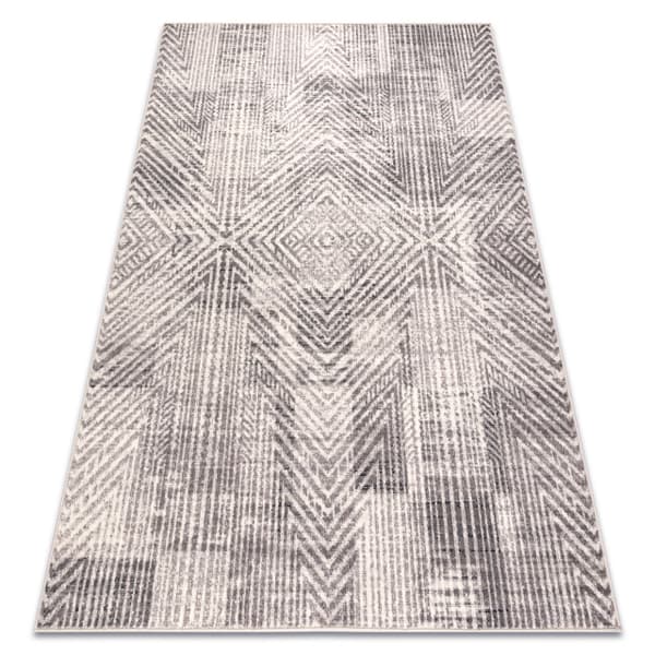 Gulvtæppe ANGEL 7890 / 52042 Chevron, sildebens beige / grå, 160x230 cm