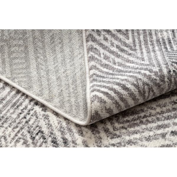 Gulvtæppe ANGEL 7890 / 52042 Chevron, sildebens beige / grå, 240x340 cm