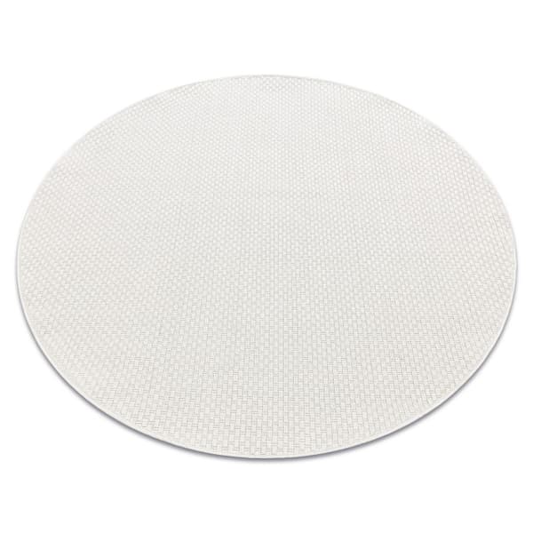 Sisaltæppe TIMO 6272 cirkel SISAL udendørs hvid, cirkel 120 cm