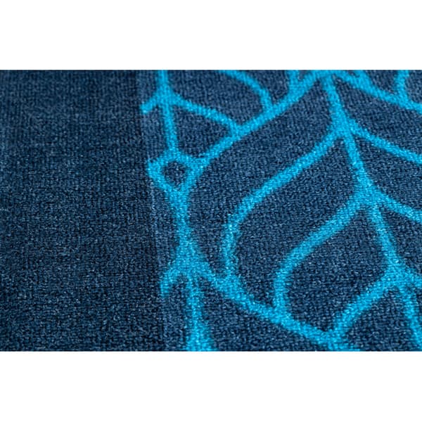 Runner anti-slip PIÓRA fjer, gummi Marine blå 90cm, 90x760 cm