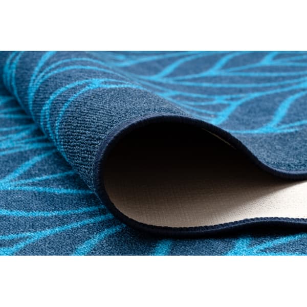 Runner anti-slip PIÓRA fjer, gummi Marine blå 100cm, 100x820 cm