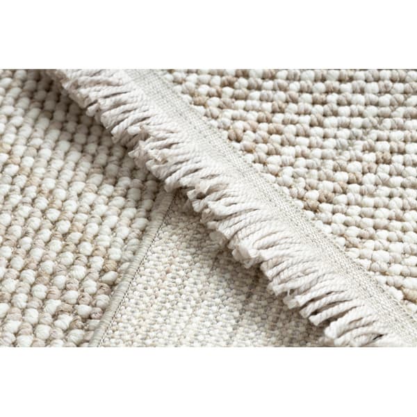Matta NANO EO78A Melange, ögla, plattvävd vit / beige, 120x170 cm