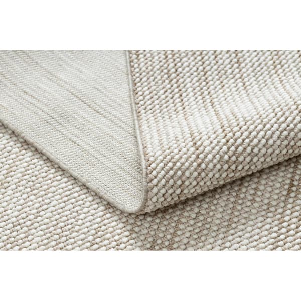 Matta NANO EO78A Melange, ögla, plattvävd vit / beige, 120x170 cm