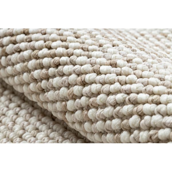 Matta NANO EO78A Melange, ögla, plattvävd vit / beige, 120x170 cm