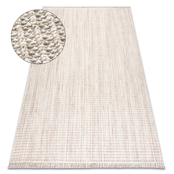 Matta NANO FH72A Melange, ögla, plattvävd beige, 240x330 cm