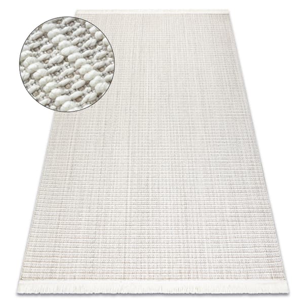 Tæppe NANO FH72A Melange, løkke, fladvævet hvid, 200x290 cm