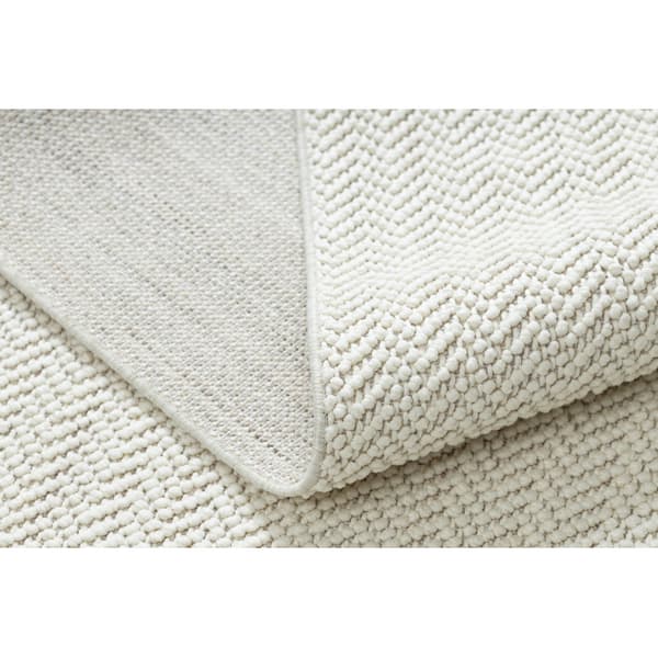 Tæppe NANO FJ86B Chevron, løkke, fladvævet hvid, 240x330 cm