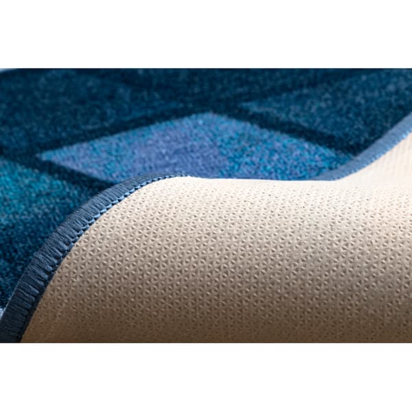 Löpare anti-halk ROMBY diamanter marinblå 100cm, 100x430 cm