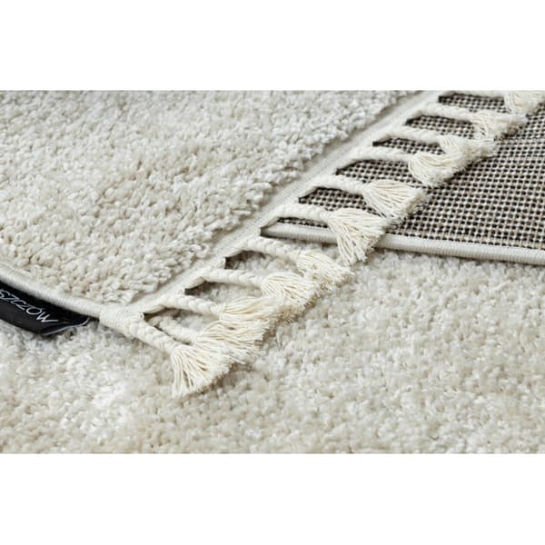 Matta BERBER square 9000 grädde Fringe Berber marockansk shaggy, 120x120 cm