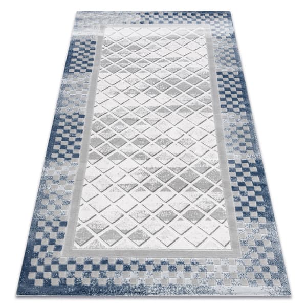 Matta ACRYLIC VALS 103 Geometrisk, ram 3D grå / ivory , 80x100 cm