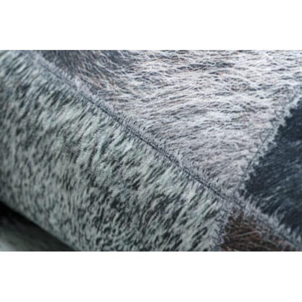 Tæppe PATCHWORK 21719 sort - Kohud, 120x170 cm