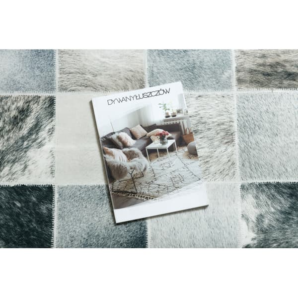 Matto PATCHWORK 21716 beige - Lehmännahka, tilkkutäkki, 160x230 cm
