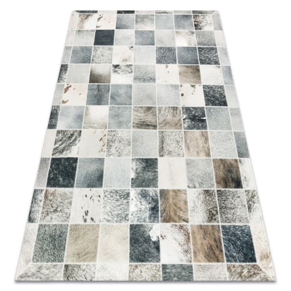 Matto PATCHWORK 21716 beige - Lehmännahka, tilkkutäkki, 160x230 cm