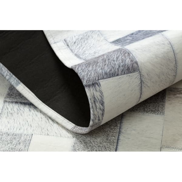 Matta PATCHWORK 21723 grå - Kohud, brädor , 160x230 cm