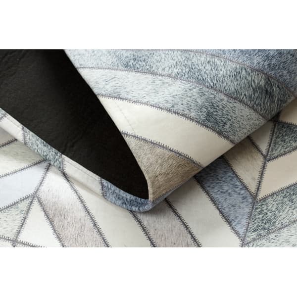 Matto PATCHWORK 21721 beige / harmaa - Lehmännahka, geometrinen , 160x230 cm