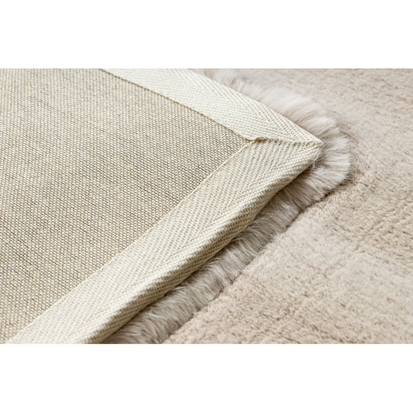 Moderne tæppe TEDDY NEW sand 52 shaggy, plys, meget tyk beige, 120x170 cm