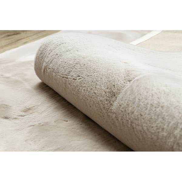 Moderne tæppe TEDDY NEW sand 52 shaggy, plys, meget tyk beige, 120x170 cm
