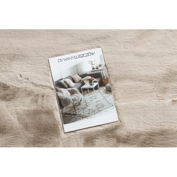Moderne tæppe TEDDY NEW sand 52 shaggy, plys, meget tyk beige, 120x170 cm
