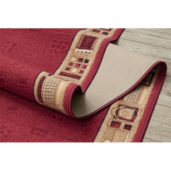 Löpare  anti-halk JENA maroon 80cm, 80x740 cm