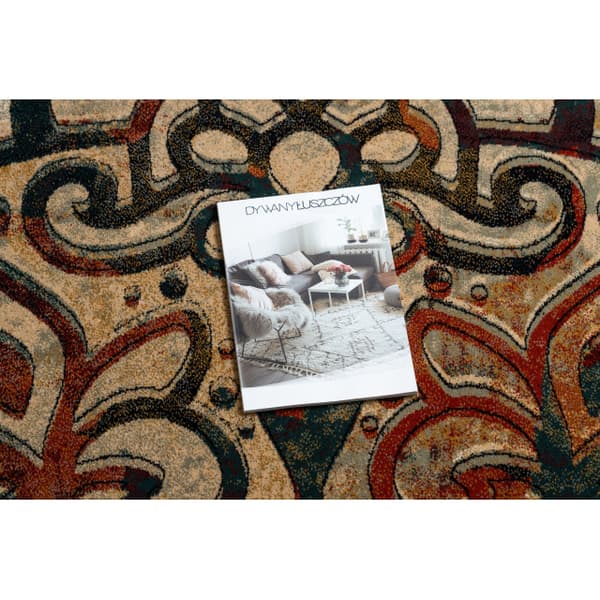 Tæppe POLONIA Boho roset rød, 235x350 cm