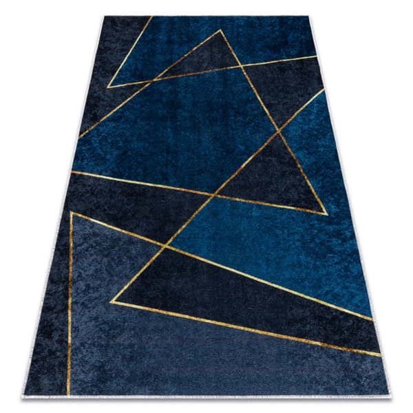 MIRO 52097.801 matto geometrinen liukumaton - sininen, 140x190 cm