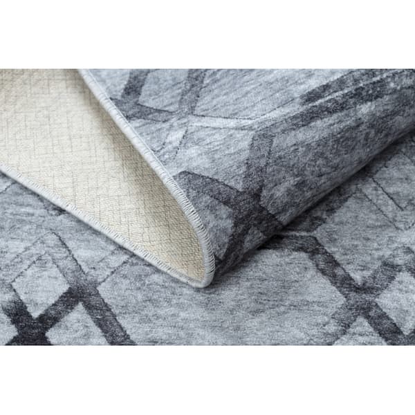 MIRO 51805.803 matto geometrinen, säleikkö liukumaton - harmaa, 140x190 cm