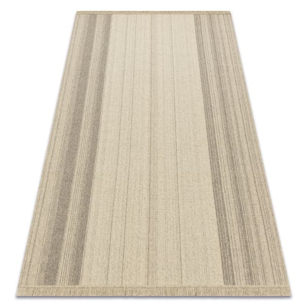 Uldtæppe VILLA 7796/72800 Striber SIZAL, fladvævet beige, 120x170 cm