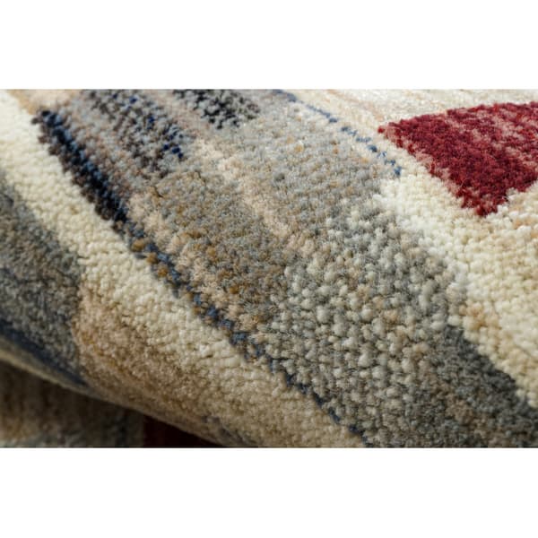 Villamatto KILIM 7950/52933 Geometrinen beige / harmaa / klaretti, 120x160 cm