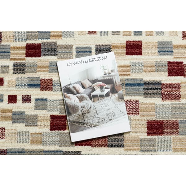 Villamatto KILIM 7950/52933 Geometrinen beige / harmaa / klaretti, 120x160 cm