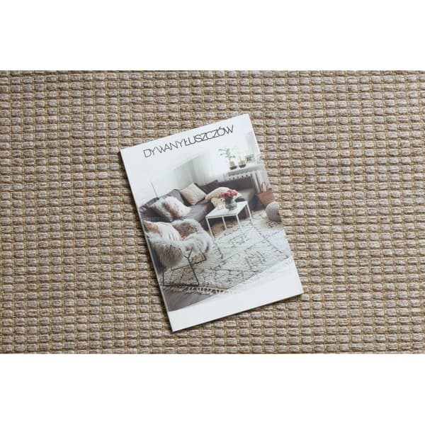 Tæppe JUTE 3652 beige / grå enfarvet - jute, fladvævet, frynser, 80x150 cm