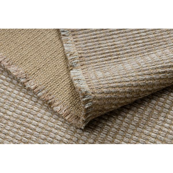 Matta JUTE 3652 beige / grå one colour - jute, plattvävd, fransar, 160x220 cm