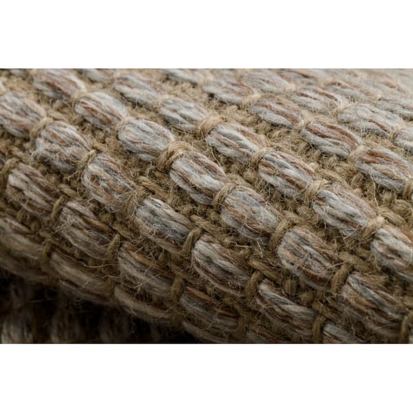 Matta JUTE 3652 beige / grå one colour - jute, plattvävd, fransar, 160x220 cm