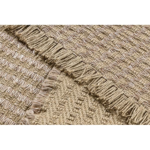 Tæppe JUTE 3650 beige Linjer - jute, fladvævet, frynser, 80x150 cm