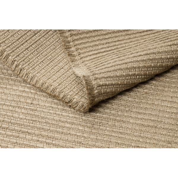 Matto JUTE 3651 tumma beige yksivärinen - juutti, litteä kudottu, hapsut, 140x190 cm