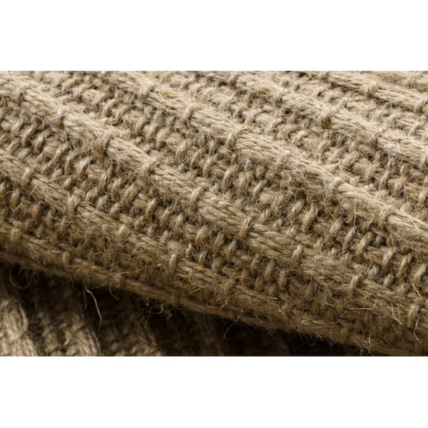 Matto JUTE 3651 tumma beige yksivärinen - juutti, litteä kudottu, hapsut, 140x190 cm