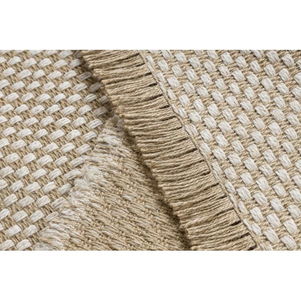 Matta JUTE 3731 grädde / beige - jute, plattvävd, fransar, 120x170 cm
