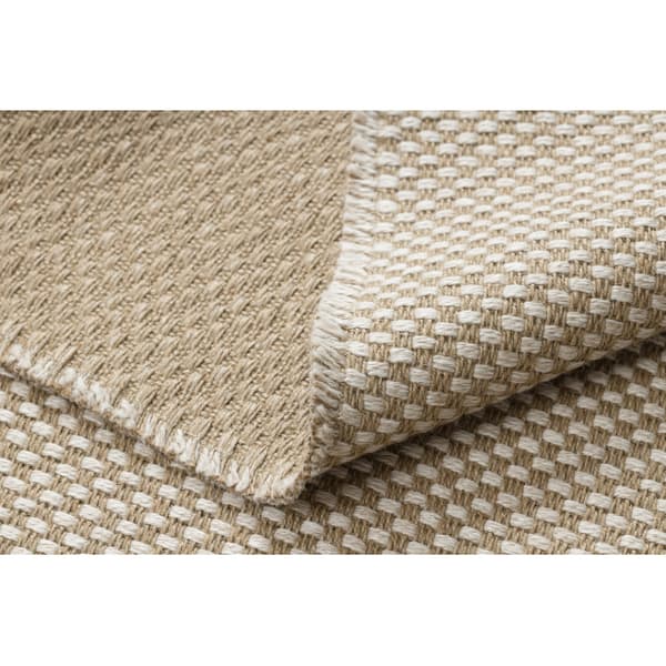 Matta JUTE 3731 grädde / beige - jute, plattvävd, fransar, 120x170 cm