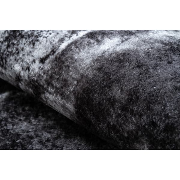 MIRO 51278.810 tæppe skal vaskes Marmor, græsk skridsikker - sort / hvid, 200x290 cm