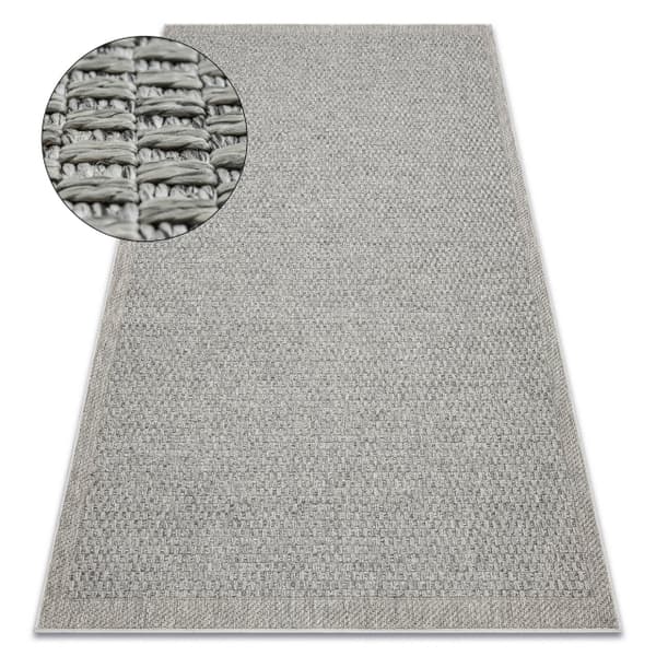 Tæppe ORIGI 3667 grå - fladvævet SISAL snor, 155x220 cm