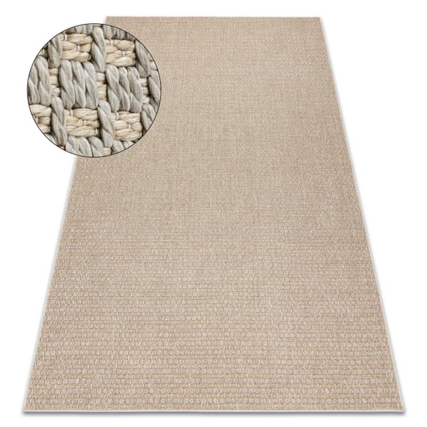 Matta ORIGI 3561 beige - plattvävt SISAL-snöre, 175x270 cm