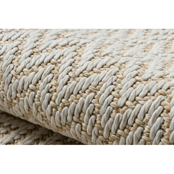 Matta ORIGI 3726 grädde - Sicksack plattvävt SISAL-snöre, 155x220 cm