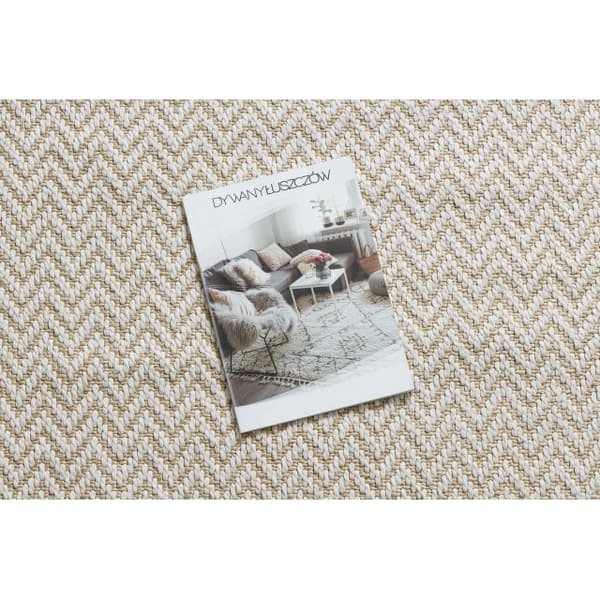 Matta ORIGI 3726 grädde - Sicksack plattvävt SISAL-snöre, 155x220 cm