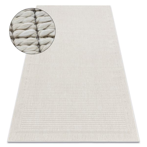Matta ORIGI 3727 grädde - Ram plattvävt SISAL-snöre, 78x150 cm