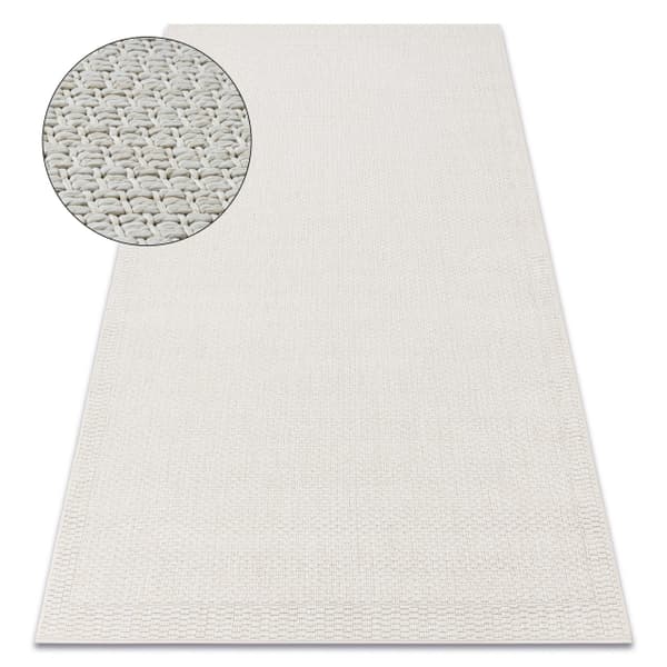 Matta ORIGI 3737 grädde - Ram plattvävt SISAL-snöre, 272x370 cm