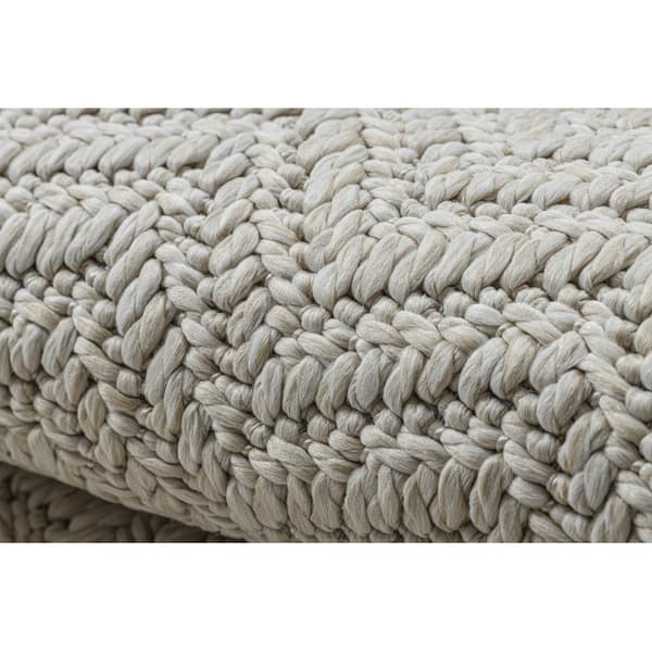 Matta ORIGI 3739 grädde - Ram, fiskbens plattvävt SISAL-snöre, 58x100 cm