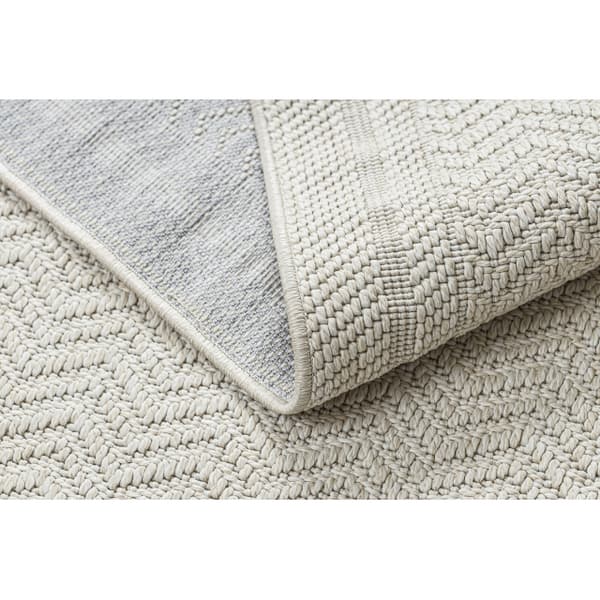 Matta ORIGI 3739 grädde - Ram, fiskbens plattvävt SISAL-snöre, 78x150 cm