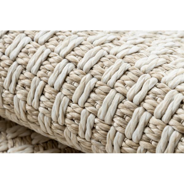 Matta ORIGI 3555 grädde - plattvävt SISAL-snöre, 58x100 cm