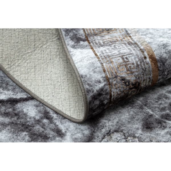 MIRO 51278.812 tvättmatta Marble, greek metrisk halkskydd - grå / guld, 140x190 cm