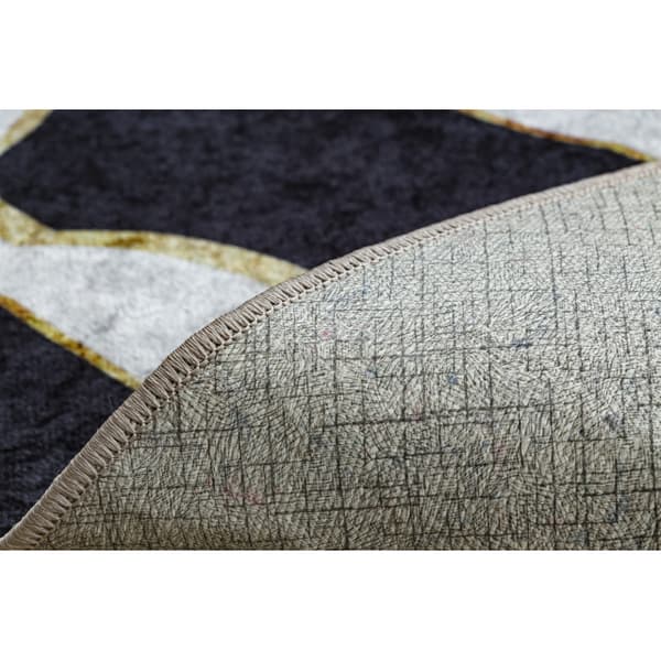 MIRO 52002.807 tæppe skal vaskes Zebra skridsikker - creme / sort, 160x220 cm